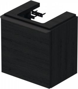 Duravit D-Neo wastafelonderkast 43.4x44x32.2cm Linksdraaiend 1 deur Eiken (zwart) Mat de4217l1616