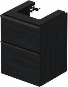 Duravit D-Neo wastafelonderkast 48.4x62.5x44.2cm 2 lades Eiken (zwart) Mat de437001616