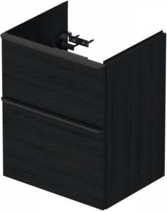 Duravit D-Neo wastafelonderkast 51x62.5x40.2cm 2 lades Eiken (zwart) Mat de436001616