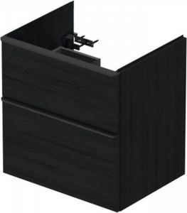 Duravit D-Neo wastafelonderkast 61x62.5x46.2cm 2 lades Eiken (zwart) Mat de436101616