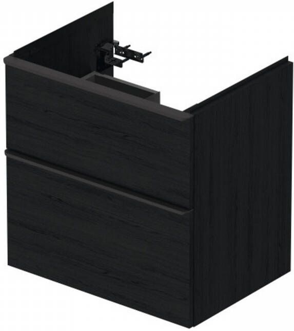Duravit D-Neo wastafelonderkast 63.4x62.5x45.2cm 2 lades Eiken (zwart) Mat de435401616