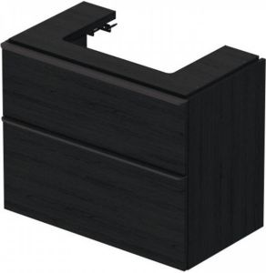 Duravit D-Neo wastafelonderkast 78.4x62.5x44.2cm 2 lades Eiken (zwart) Mat de437301616