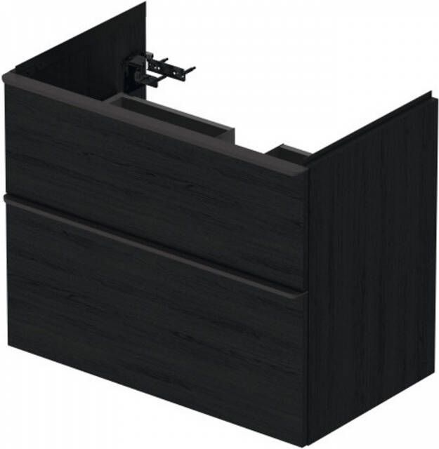 Duravit D-Neo wastafelonderkast 78.4x62.5x45.2cm 2 lades Eiken (zwart) Mat de435501616