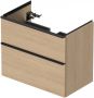 Duravit D-Neo wastafelonderkast 78.4x62.5x45.2cm 2 lades Natuur eiken Mat de435503030 - Thumbnail 1