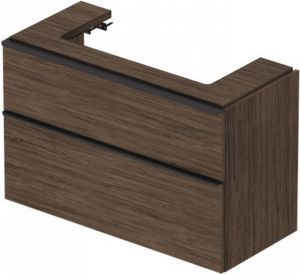 Duravit D-Neo wastafelonderkast 98.4x62.5x44.2cm 2 lades Noten (donker) Mat de437402121