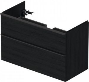 Duravit D-Neo wastafelonderkast 98.4x62.5x45.2cm 2 lades Eiken (zwart) Mat de435601616