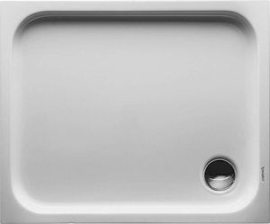 Duravit D Code kunststof douchebak acryl rechthoekig z. paneel 90x80cm m. afvoergat Ø90mm wit