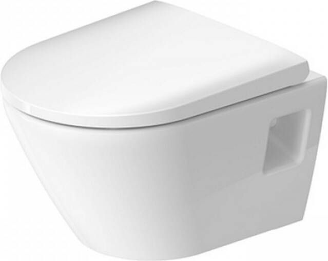 Duravit Toilet D-Neo Wand Compact HygieneGlaze Rimless Diepspoel 48 cm Hoogglans Wit