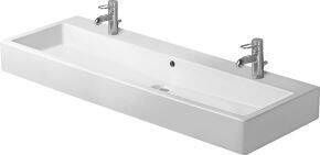 Duravit Vero wastafel 120x47cm 2 kraangaten met overloop wondergliss wit 04541200241