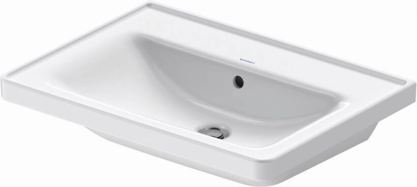 Duravit Wastafel D-Neo Met Rand Overloop Kraanvlak Zonder Kraangat 65 cm Hoogglans Wit