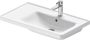 Duravit Wastafel D-Neo WonderGliss Rand Overloop Kraanvlak 1 Kraangat 80 cm Hoogglans Wit Wasbak Rechts - Thumbnail 1