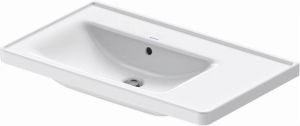 Duravit D Neo meubelwastafel asymmetrisch zonder kraangat met overloop aflegvlak rechts en WonderGliss 80 x 48 cm wit