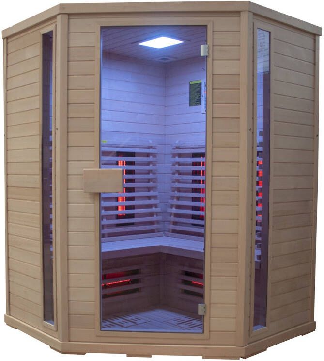Elite Wellness Infraroodsauna Premiumline Corner 150x150x200 cm Hemlock Hout