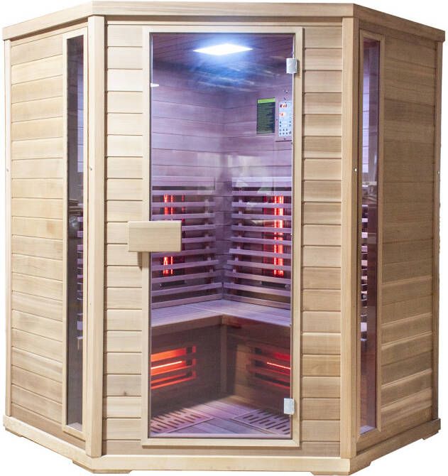 Elite Wellness Infraroodsauna Premiumline Corner 150x150x200 cm Red Cedar Hout