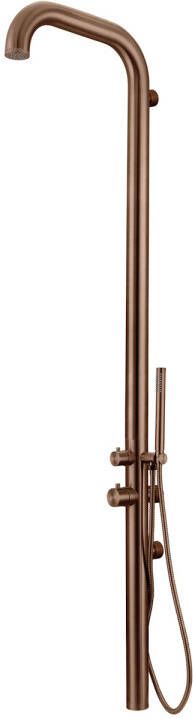 Fortifura Buitendouche Outdoor Original Wandmodel Met Handdouche Geborsteld Koper