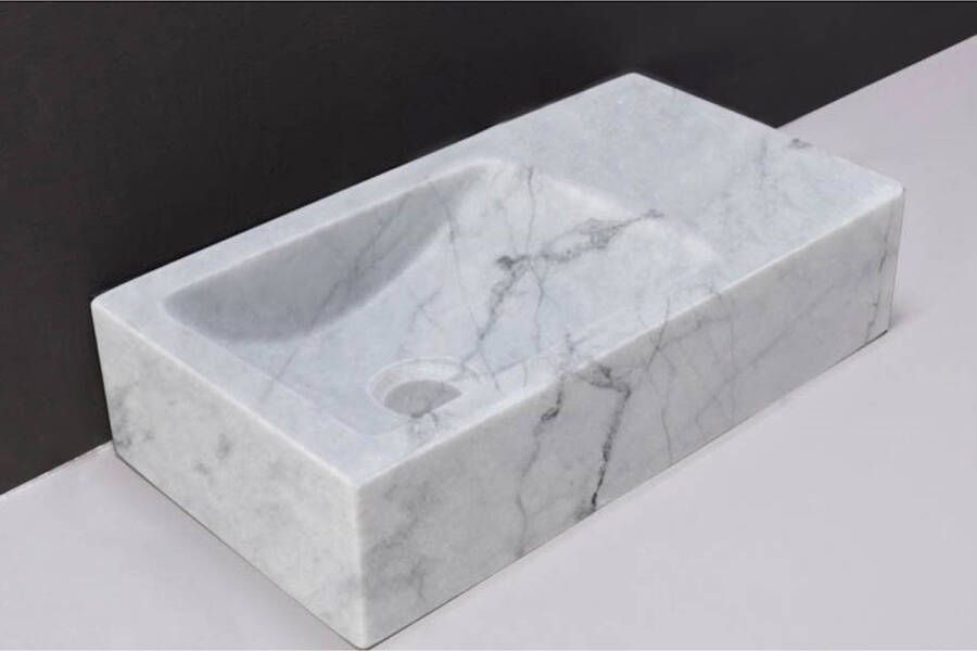 Forzalaqua Fontein Venetia Carrara Gepolijst Zonder Kraangat 40x22x10 cm