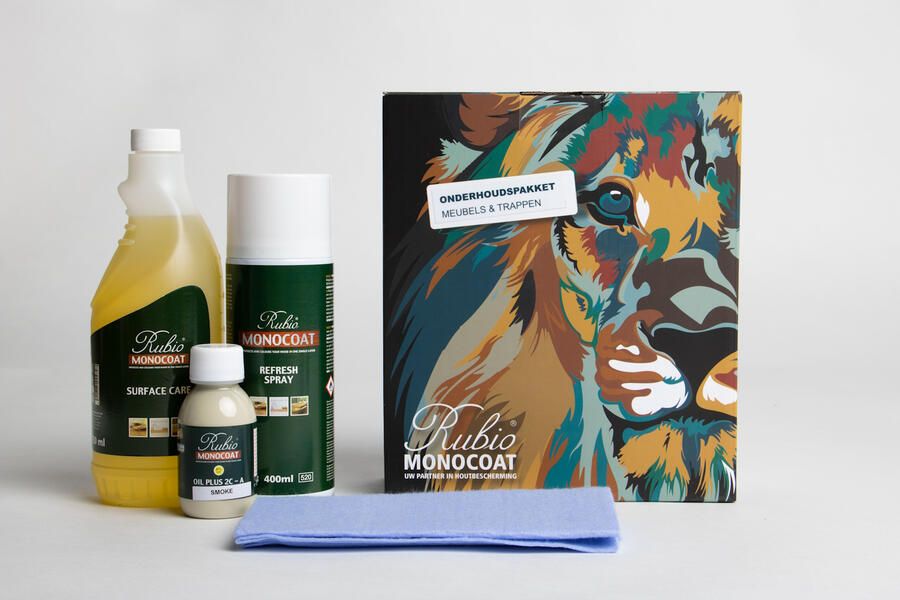 Forzalaqua onderhoudsset voor massief eiken in de kleur smoke inclusief schuurspons doek en olie 8001173