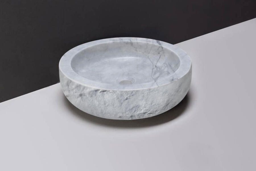 Forzalaqua Waskom Verona Carrara Rond Gepolijst en Gekapt 40x12x cm