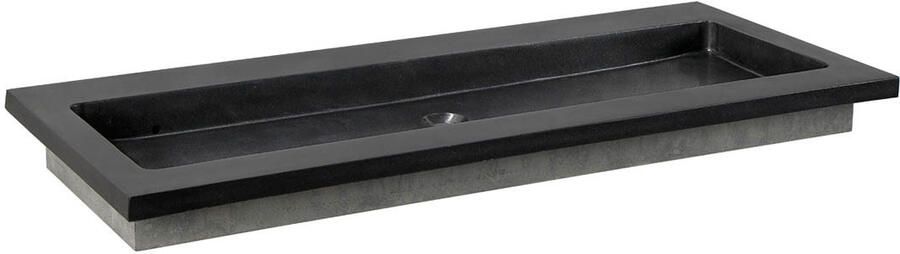 Forzalaqua Nova wastafel 100.5x51.5x9.5cm Rechthoek 1 kraangat Natuursteen Graniet gezoet 8010364