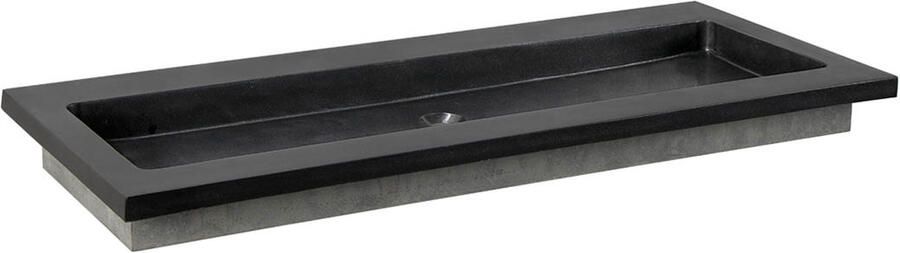 Forzalaqua Nova wastafel 120.5x51.5x9.5cm Rechthoek 2 kraangaten Natuursteen Graniet gezoet 8010368