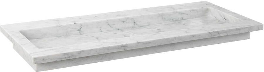 Forzalaqua Nova wastafel 100.5x51.5x9.5cm Rechthoek 1 kraangat Natuursteen Carrara gepolijst 8010830
