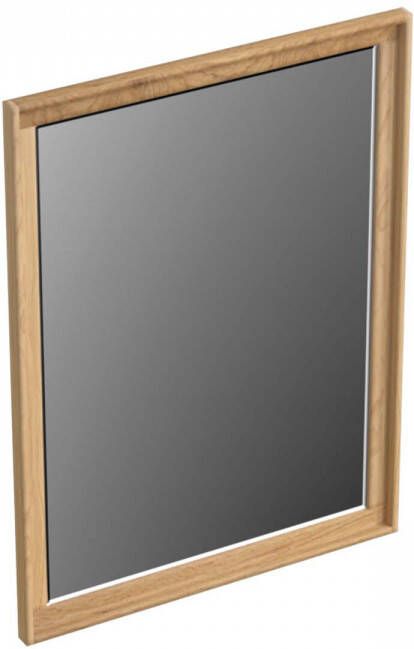 Forzalaqua Reno 2.0 spiegel 59.5x80cm Rechthoek zonder verlichting met frame Massief Eiken Smoke 8072035