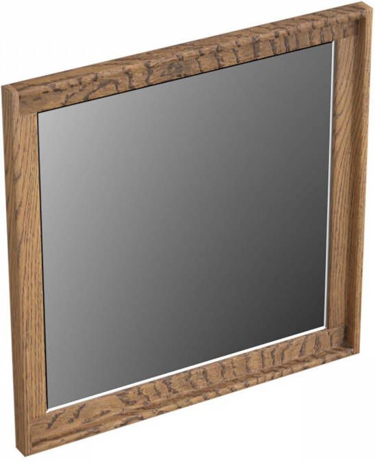 Forzalaqua Reno 2.0 spiegel 50x50cm Vierkant zonder verlichting met frame Massief Eiken Castle Brown 8070850
