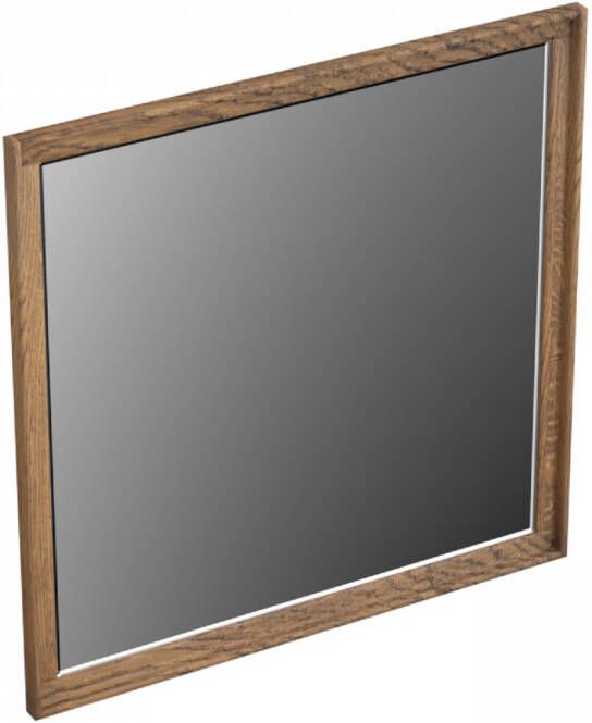 Forzalaqua Reno 2.0 spiegel 80x80cm Vierkant zonder verlichting met frame Massief Eiken Castle Brown 8070900