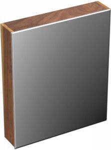 Forzalaqua Uni spiegelkast 59.5x68.5x12.5cm 1 draaideur rechts dubbelzijdig spiegelend Massief Eiken Pure Walnut 8070651
