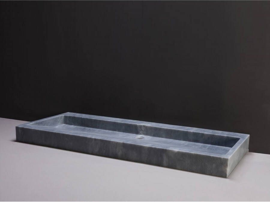 Forzalaqua Wastafel Palermo Cloudy Marmer Gezoet Met Kraangat Blauw 100 5x51 5x9 cm