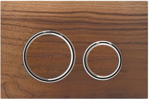 Geberit Sigma 21 bedieningplaat met dualflush frontbediening voor toilet 24.6x16.4cm chroom amerikaans noten 115884JX1