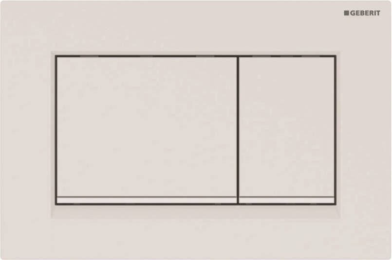 Geberit Sigma30 bedieningplaat 2-toets spoeling frontbediening voor toilet 24.6x16.4cm wit mat met witte strook 115.883.01.1