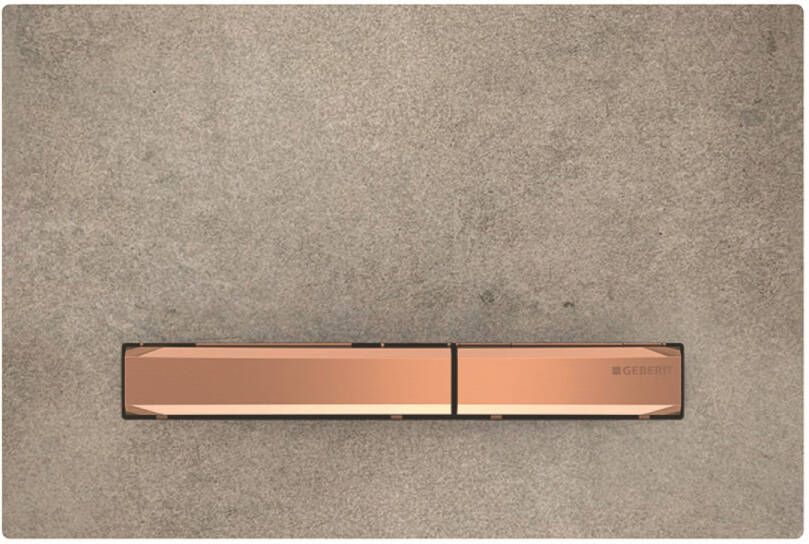 Geberit Sigma50 bedieningplaat 2-toets spoeling frontbediening voor toilet 24.6x16.4cm rood goud betonlook 115670JV2