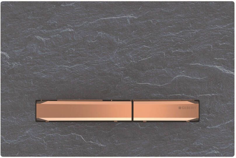 Geberit Sigma50 bedieningplaat 2-toets spoeling frontbediening voor toilet 24.6x16.4cm rood goud mustang leisteen 115670JM2