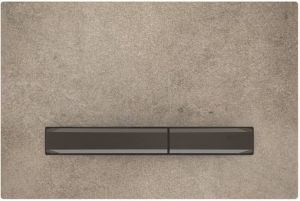 Geberit Sigma50 bedieningplaat 2-toets spoeling frontbediening voor toilet 24.6x16.4cm zwartchroom betonlook 115671JV2