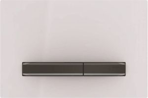 Geberit Sigma50 bedieningplaat 2-toets spoeling frontbediening voor toilet 24.6x16.4cm zwartchroom wit 115671112