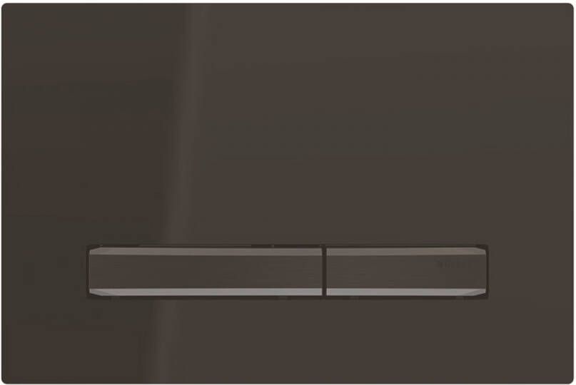 Geberit Sigma50 bedieningplaat 2-toets spoeling frontbediening voor toilet 24.6x16.4cm zwartchroom zwart 115671DW2