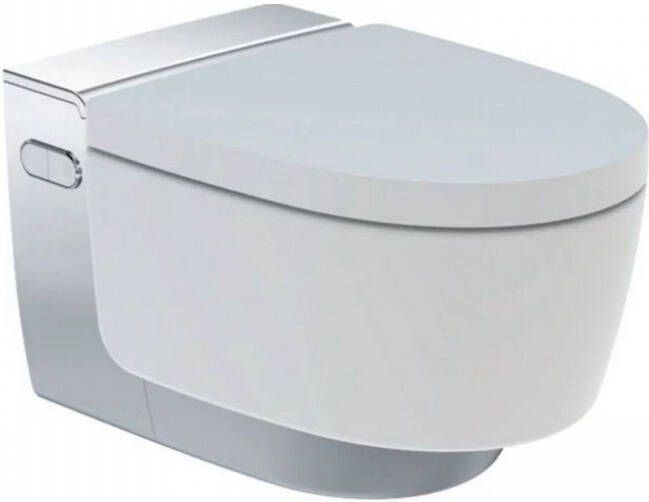 Geberit AquaClean Mera Classic Douche WC geurafzuiging warme luchtdroging ladydouche softclose glans chroom afdekplaatje glans wit 146.200.21.1