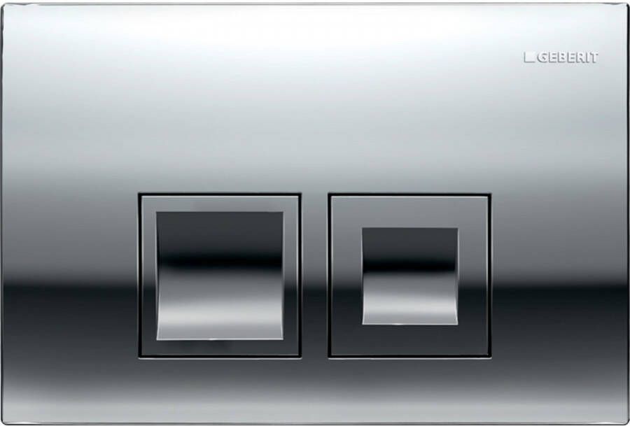 Geberit Delta50 bedieningsplaat 2-toets spoeling frontbediening voor toilet 24.6x16.4cm chroom 115135211