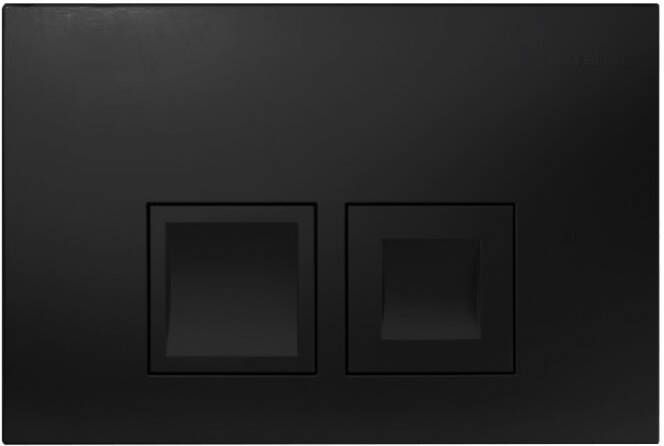 Saniclass bedieningplaat met dualflush frontbediening voor Geberit UP100 inbouwreservoir 24.6x16.4cm mat zwart GEB115135111ZWART