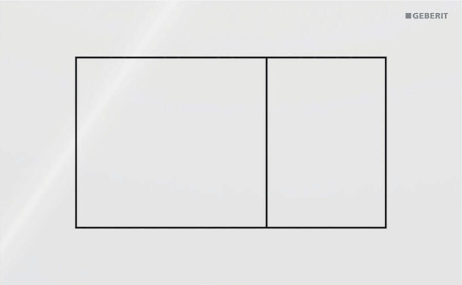 Geberit Sigma40 bedieningsplaat 2-toets spoeling vierkant glas wit 115.629.SI.1