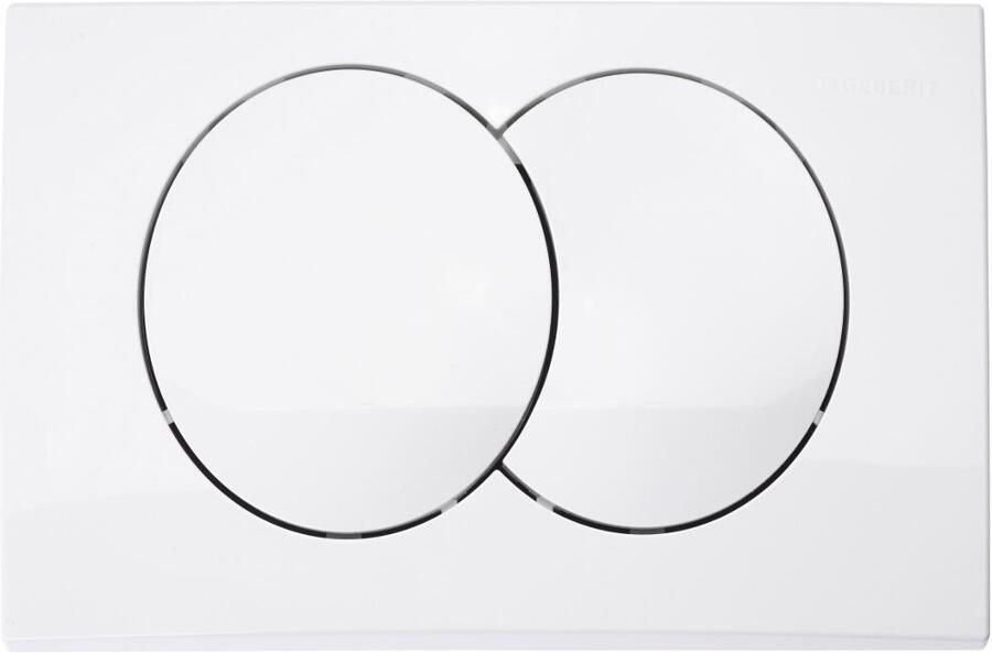 Geberit Delta20 bedieningsplaat 2-toets spoeling frontbediening voor 24.6x16.4cm wit 115100111