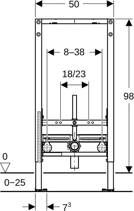 Geberit Duofix bidet element Kappa 98cm