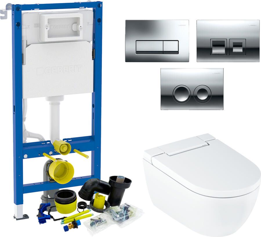 Geberit up100 Toiletset AquaClean Alba | Douche WC | Wit | Delta Drukplaat
