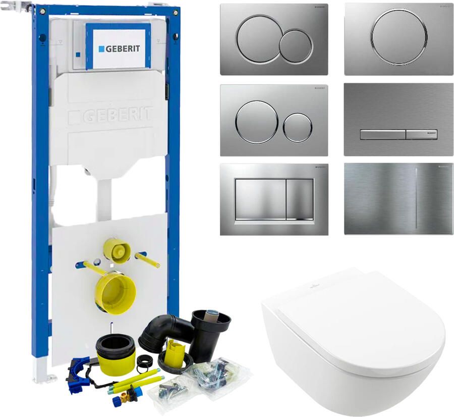 Geberit UP320 Toiletset Compleet | Inbouwreservoir | Villeroy & Boch Subway 3.0 | Drukplaat