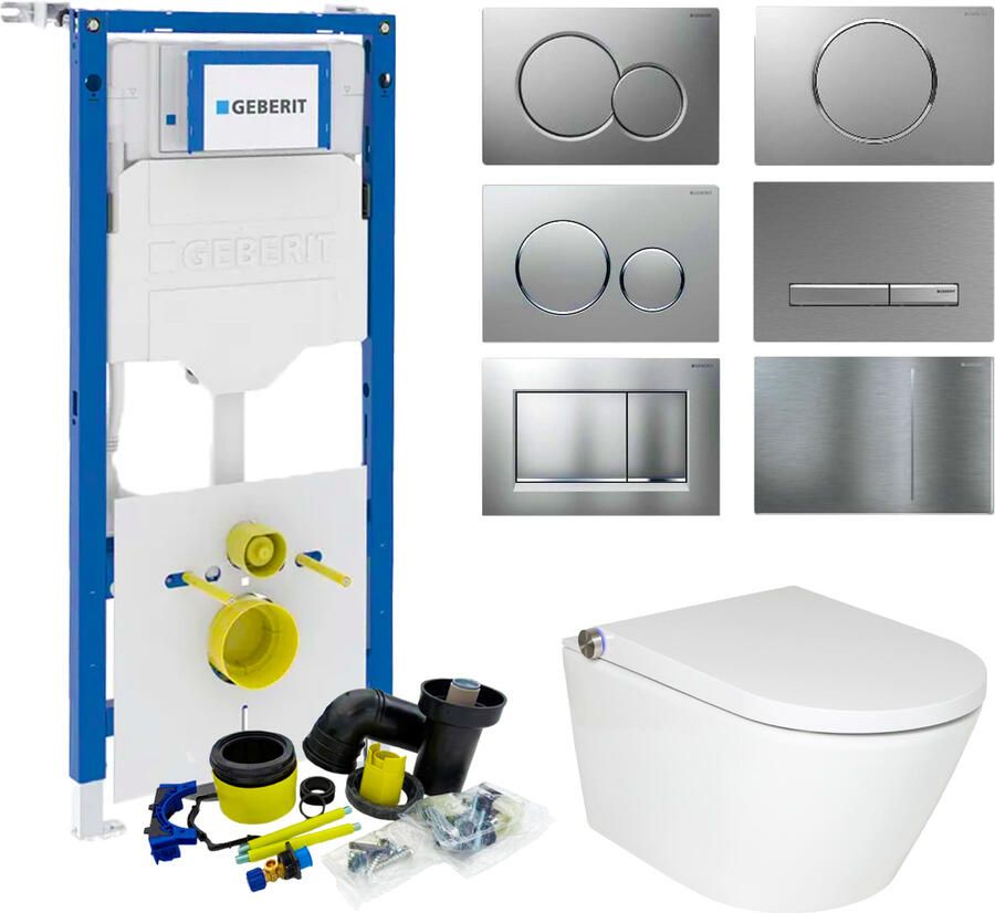 Geberit up320 Toiletset RapoWash Basic By | Met Bidetspoeler | Sigma Drukplaat