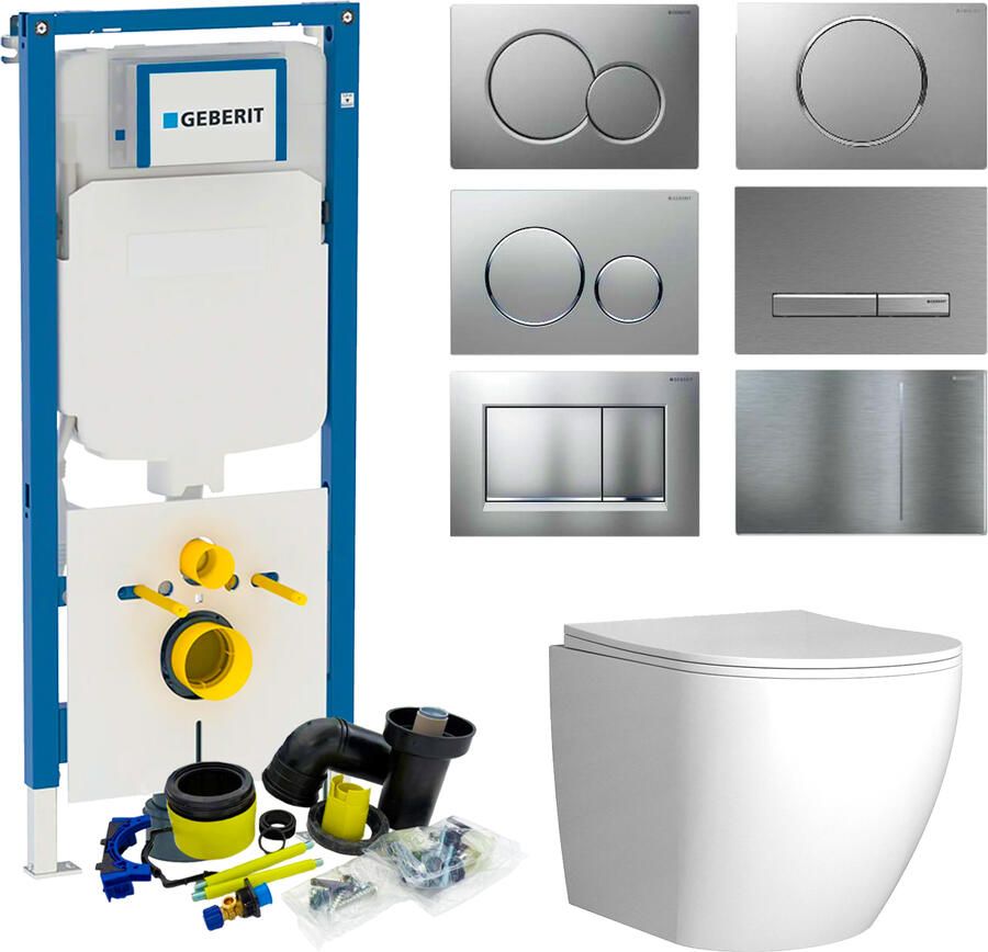 Geberit UP720 Toiletset Compleet | Inbouwreservoir | Sigma 8 Mudo Rimless | Met drukplaat | SET62