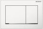 Geberit Omega30 bedieningplaat 2-toets spoeling frontbediening voor toilet 21.2x14.2cm wit glans chroom wit 115.080.KJ.1 - Thumbnail 1