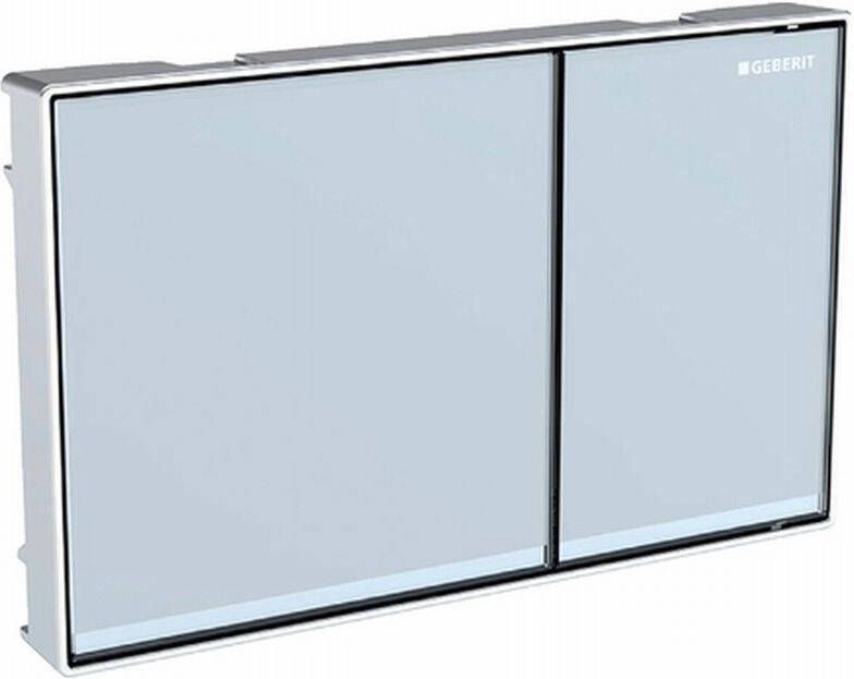Geberit Sigma60 bedieningsplaat voor 2-toets spoeling vlak geïntegreerd toetsen: witdesignstroken: spiegelendframe: glansverchroomd