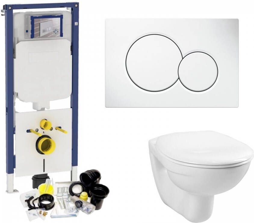 Geberit UP720 Toiletset Compleet | Inbouwreservoir | Sigma 8 Basic Smart Wit | Met drukplaat | SET01